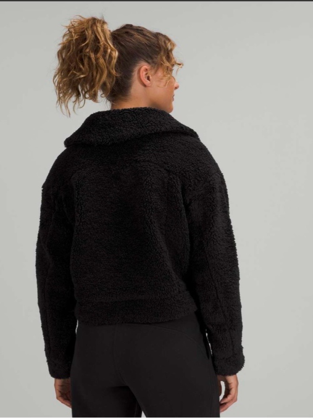 Lululemon Textured Fleece Button Jacket Black - Picture 3 of 10